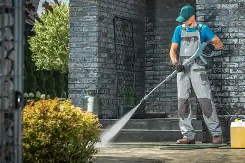 Man Power Washing Tile