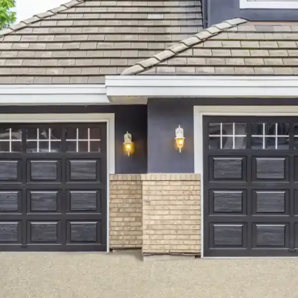 New residential garage doors on a modern home