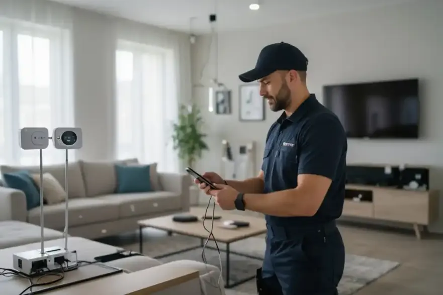 Electrician working on Residential Smart System