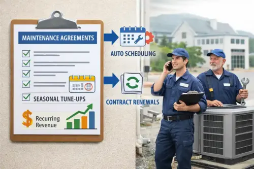 HVAC maintenance agreement tracked for recurring revenue