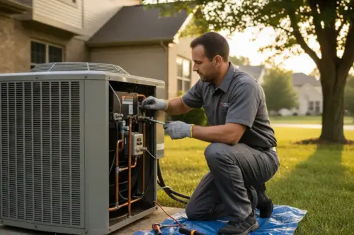 Texh fixing residential HVAC unit