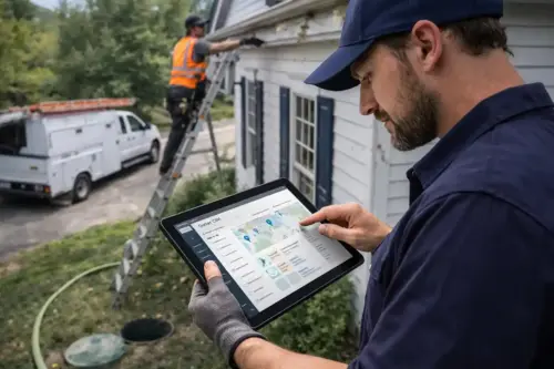 Gutter working using CRM on tablet