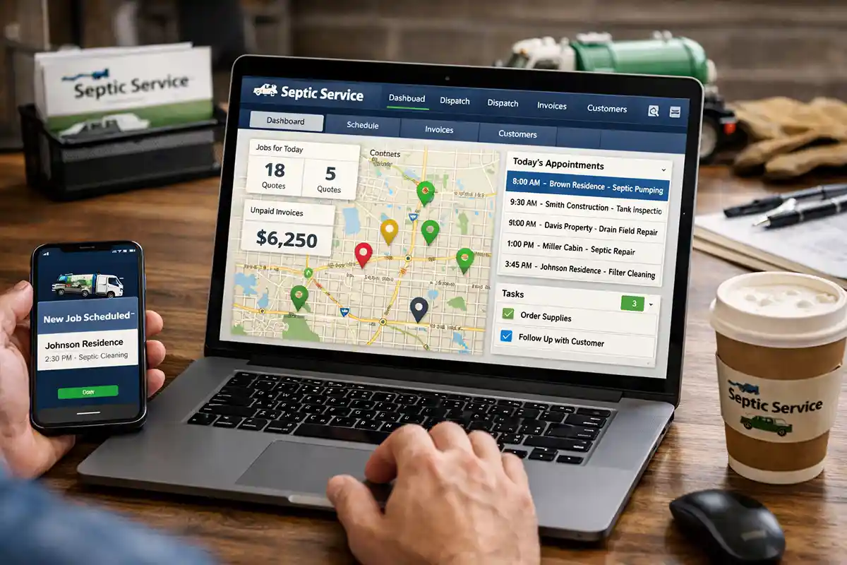Pumping contract renewals and maintenance plans tracked per customer profile
