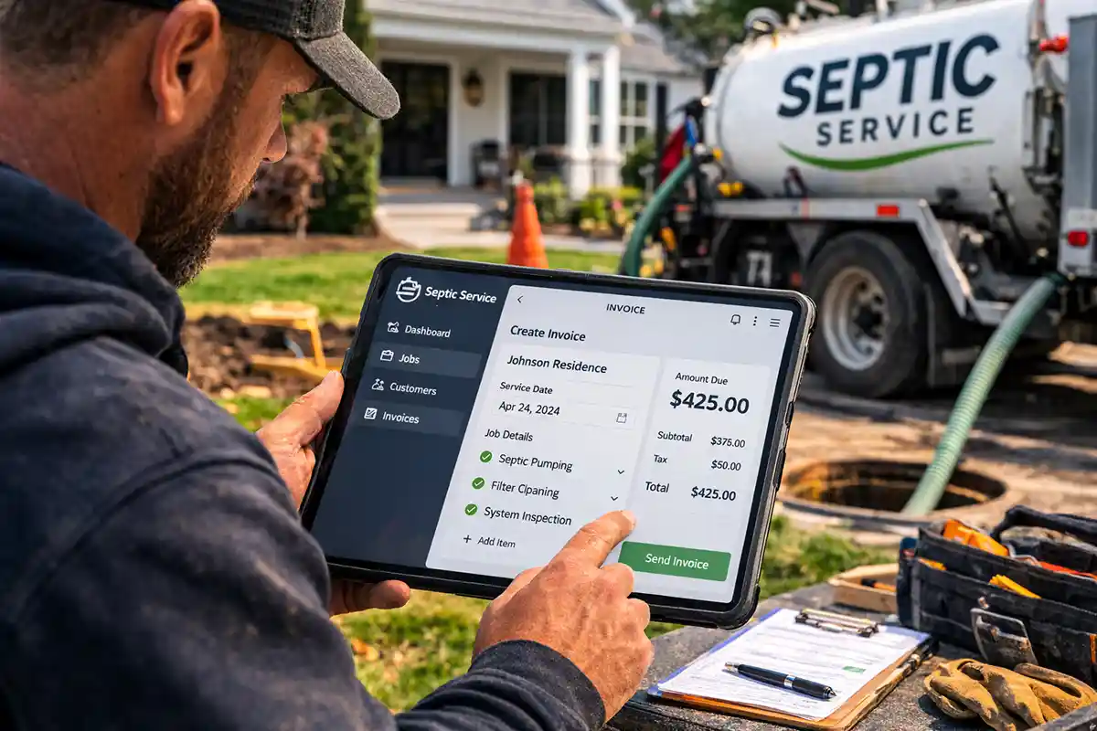 Septic service worker