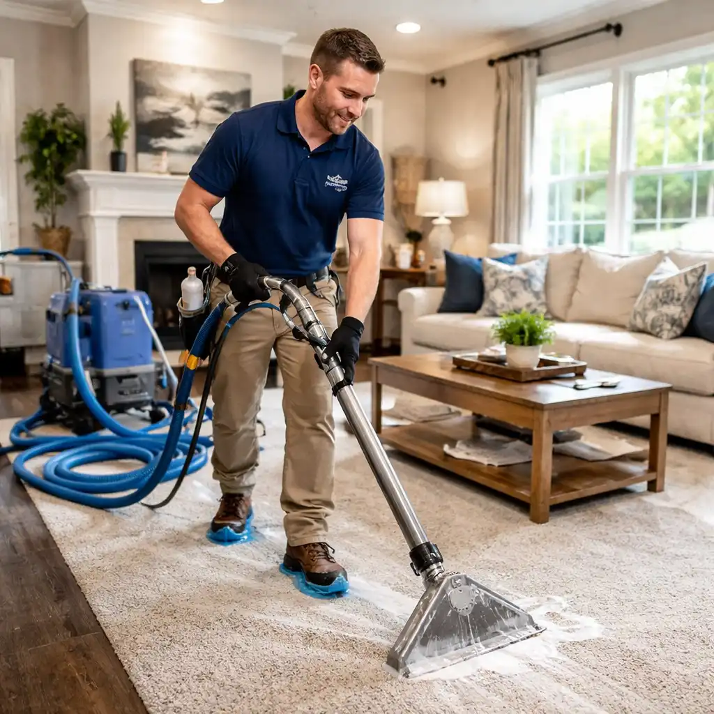 Wet vac being used in residential home