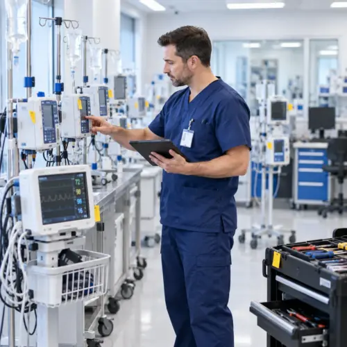 Preventive maintenance schedule for medical equipment shown in Bella FSM
