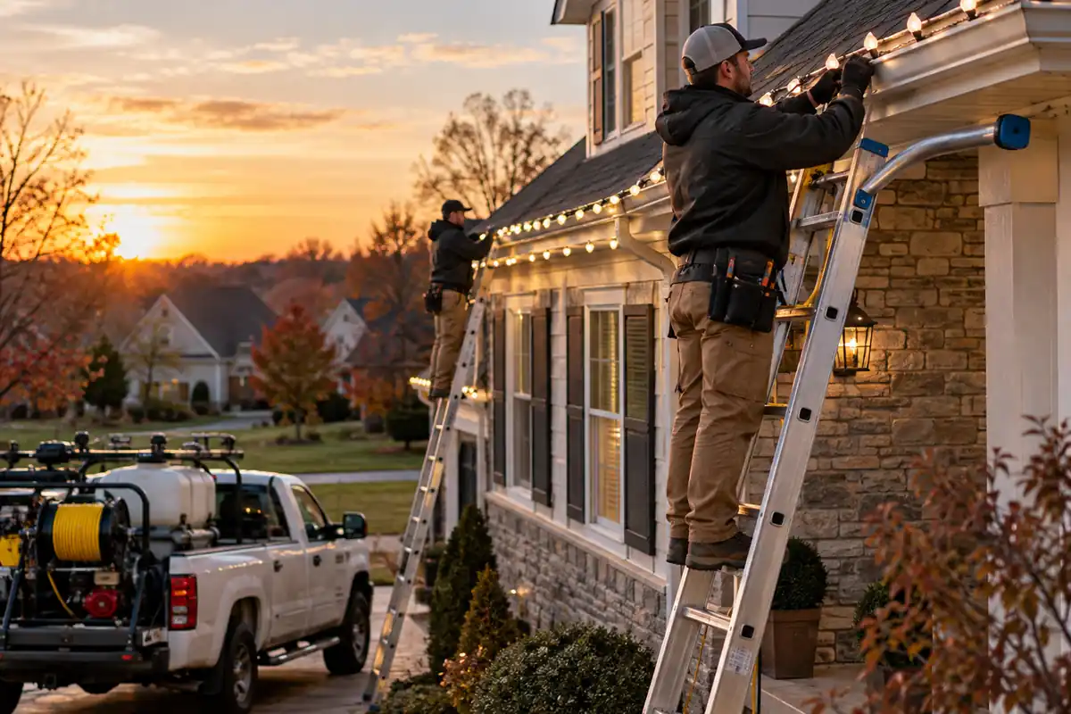 Featured image for - Pressure Washing Christmas Light Installation: Pricing, Crew Math and Scheduling